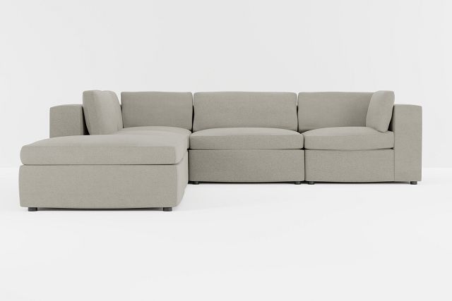 Destin Elite Gray Fabric 5pc Bumper Sectional