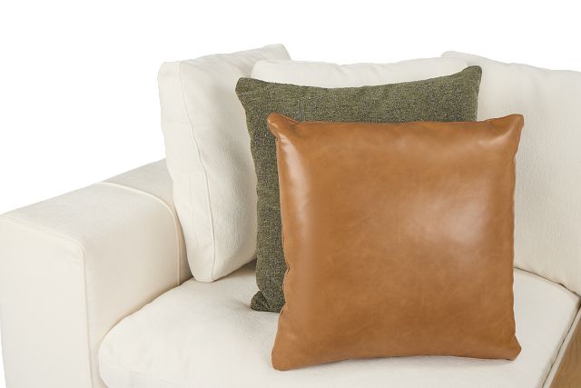 Cruz White Fabric 2-piece Modular Sofa