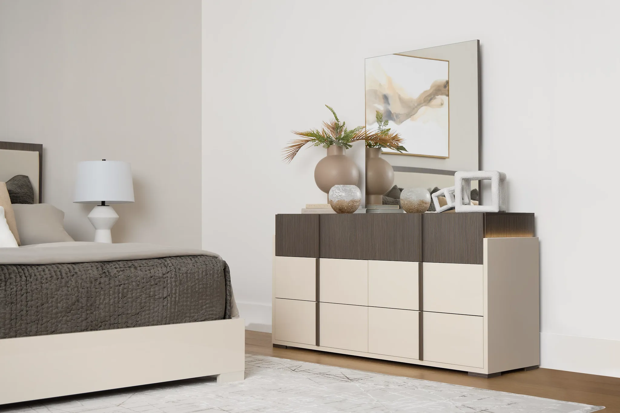 Sienna Two-tone Dresser & Mirror
