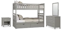 Charleston Gray Bunk Bed Storage Bedroom