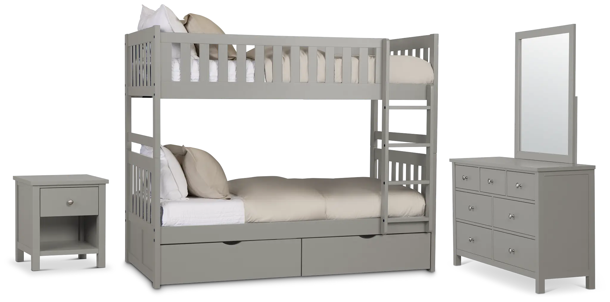 Charleston Gray Bunk Bed Storage Bedroom Charleston Gray Bunk Bed Storage Bedroom