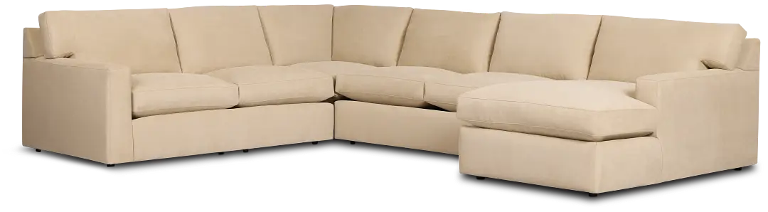 Hudson Beige Fabric Medium Right Chaise Sectional Hudson Beige Fabric Medium Right Chaise Sectional