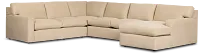 Hudson Beige Fabric Medium Right Chaise Sectional