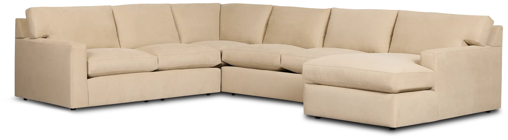 Hudson Beige Fabric Medium Right Chaise Sectional