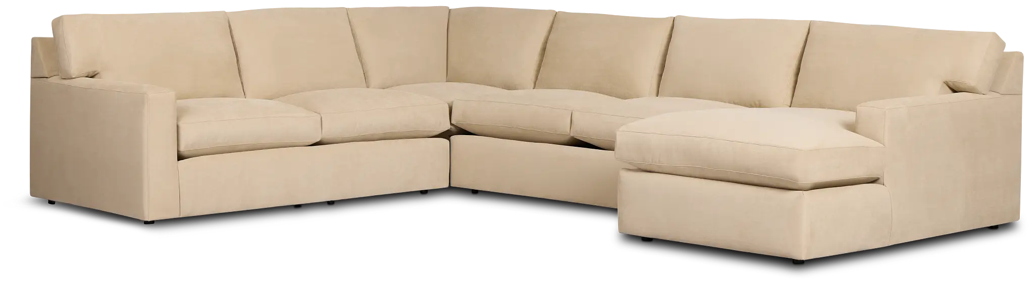 Hudson Beige Fabric Medium Right Chaise Sectional Hudson Beige Fabric Medium Right Chaise Sectional