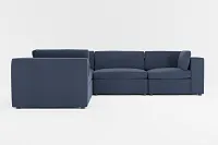 Destin Peyton Dark Blue Fabric 5-piece Modular Sectional