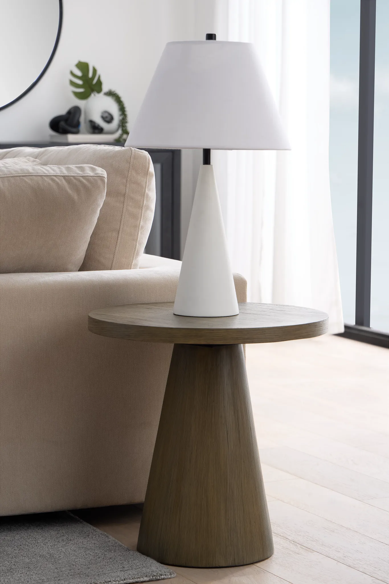 Alden Gray Round End Table