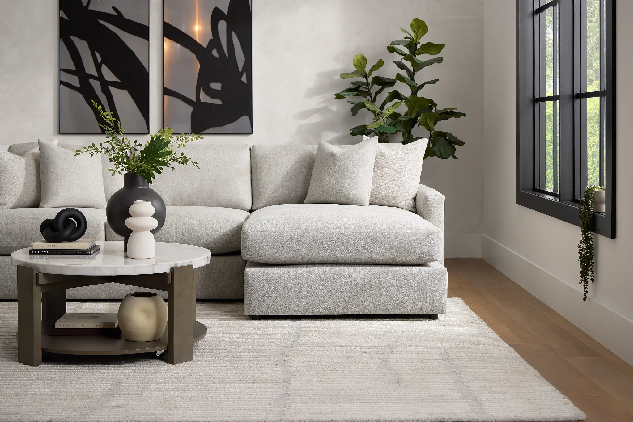 Noah Khaki Fabric Small Right Chaise Sectional Noah Khaki Fabric Small Right Chaise Sectional