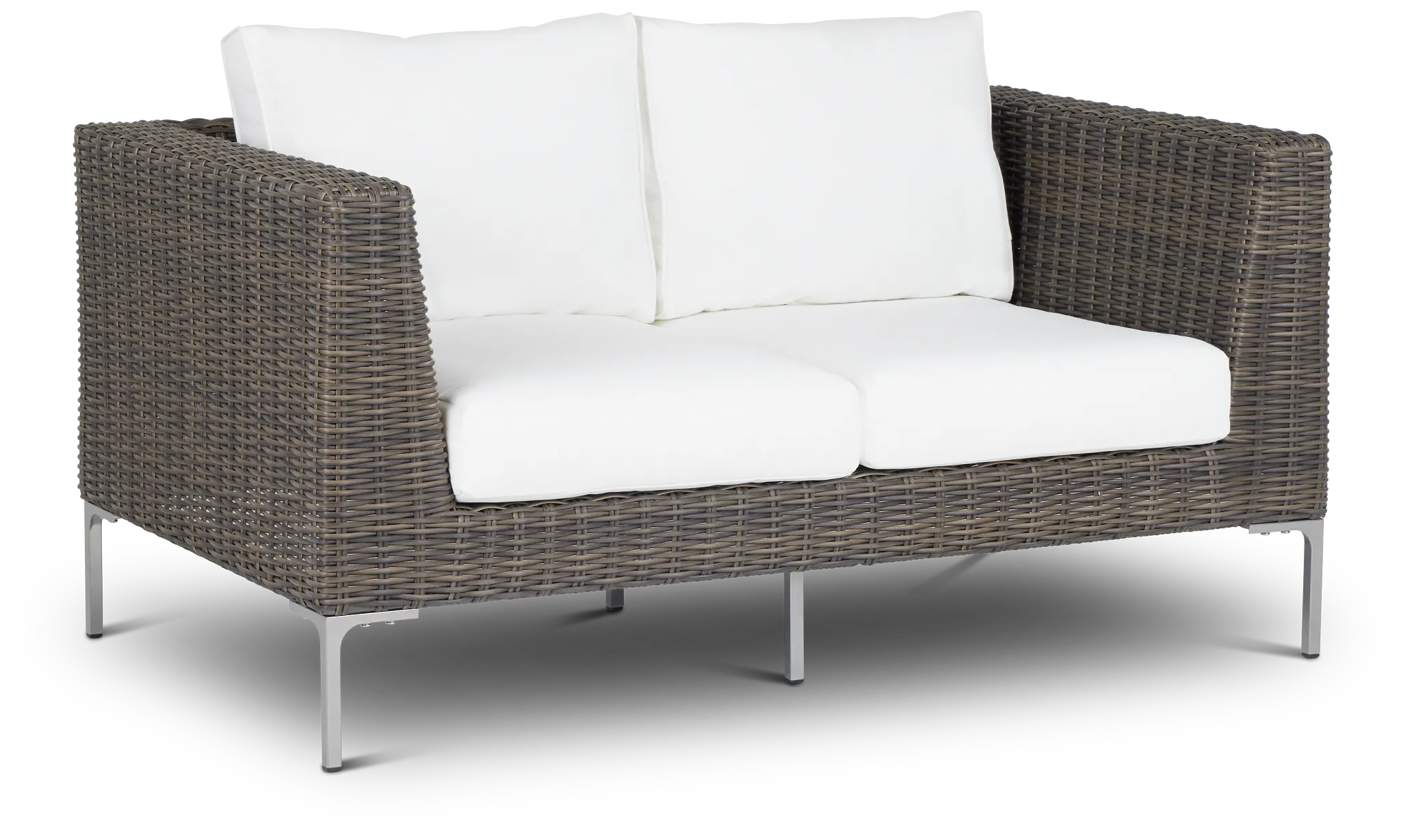 Tulum White Woven Loveseat W/ Cushion