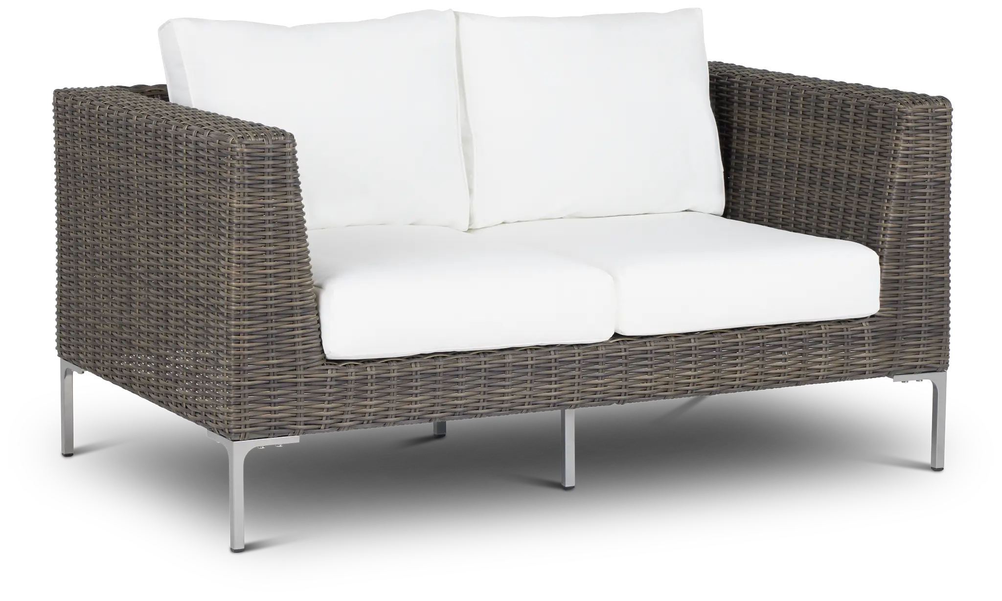 Tulum White Woven Loveseat W/ Cushion Tulum White Woven Loveseat W/ Cushion