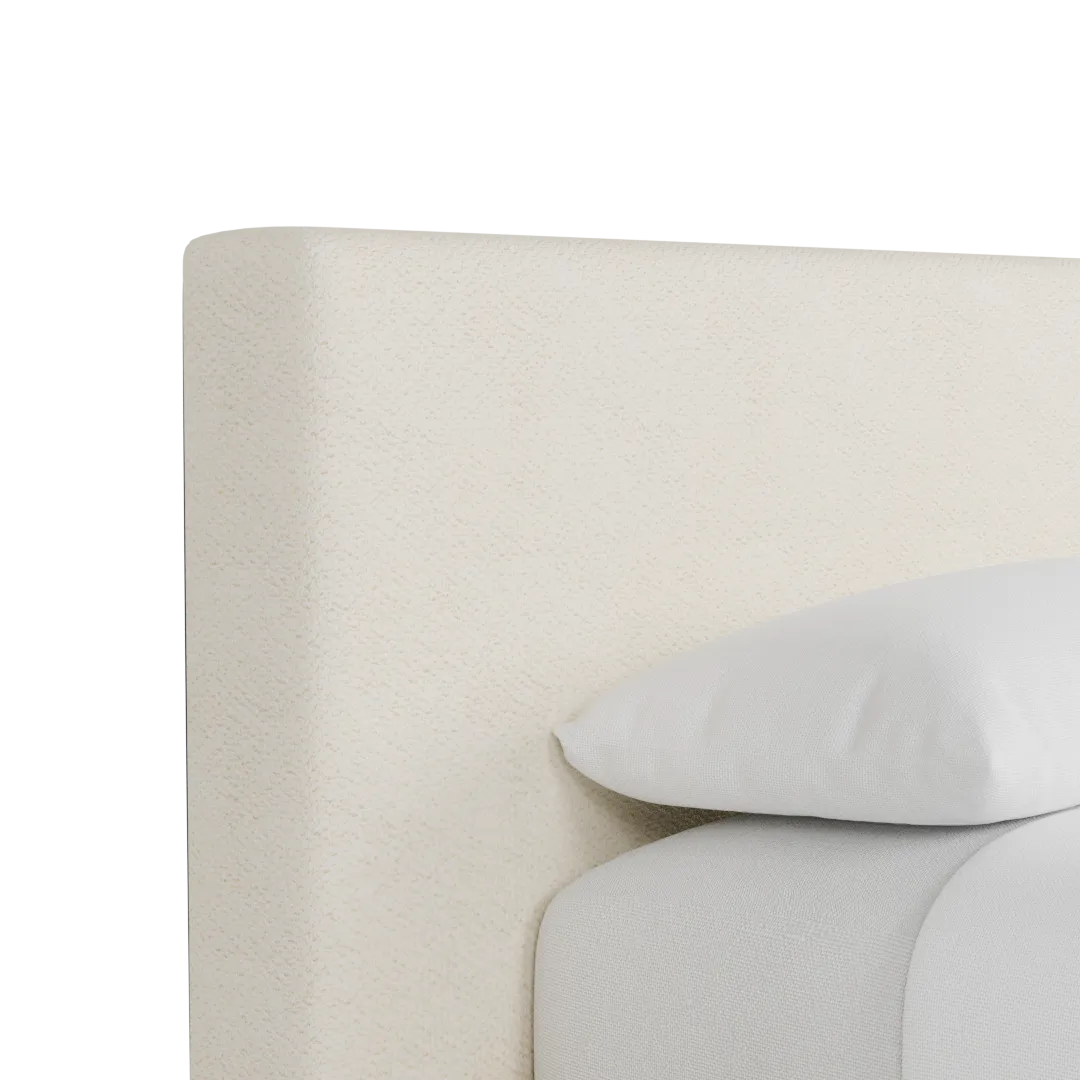 Grayton Gellar White 44" Upholstered Platform Bed