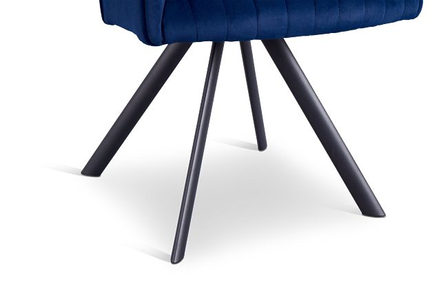 Mandy Blue Velvet Swivel Accent Chair