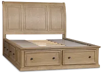 Galveston Light Tone Sleigh Storage Bed