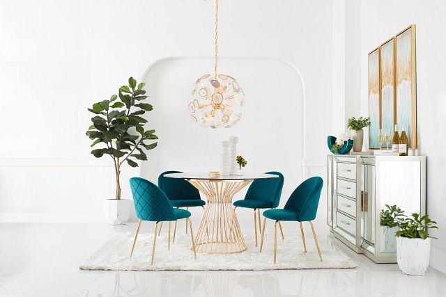 side chair teal