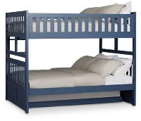 Charleston Dark Blue Trundle Bunk Bed