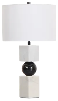 Ellendale White Marble Table Lamp