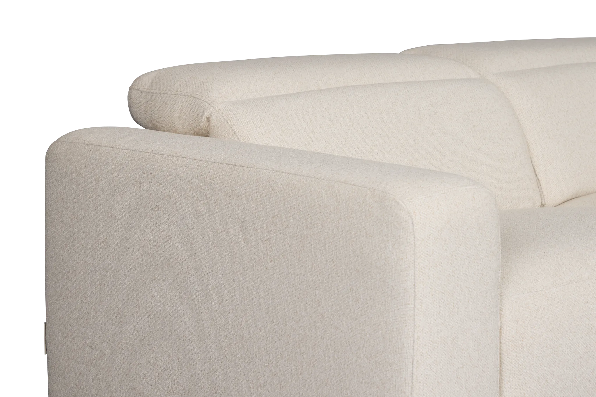 Leona Light Beige Fabric Medium Dual Power 2-arm Reclining Sectional