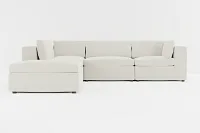 Destin Elite Ivory Fabric 5pc Bumper Sectional
