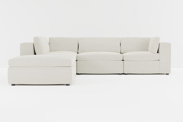 Destin Elite Ivory Fabric 5pc Bumper Sectional