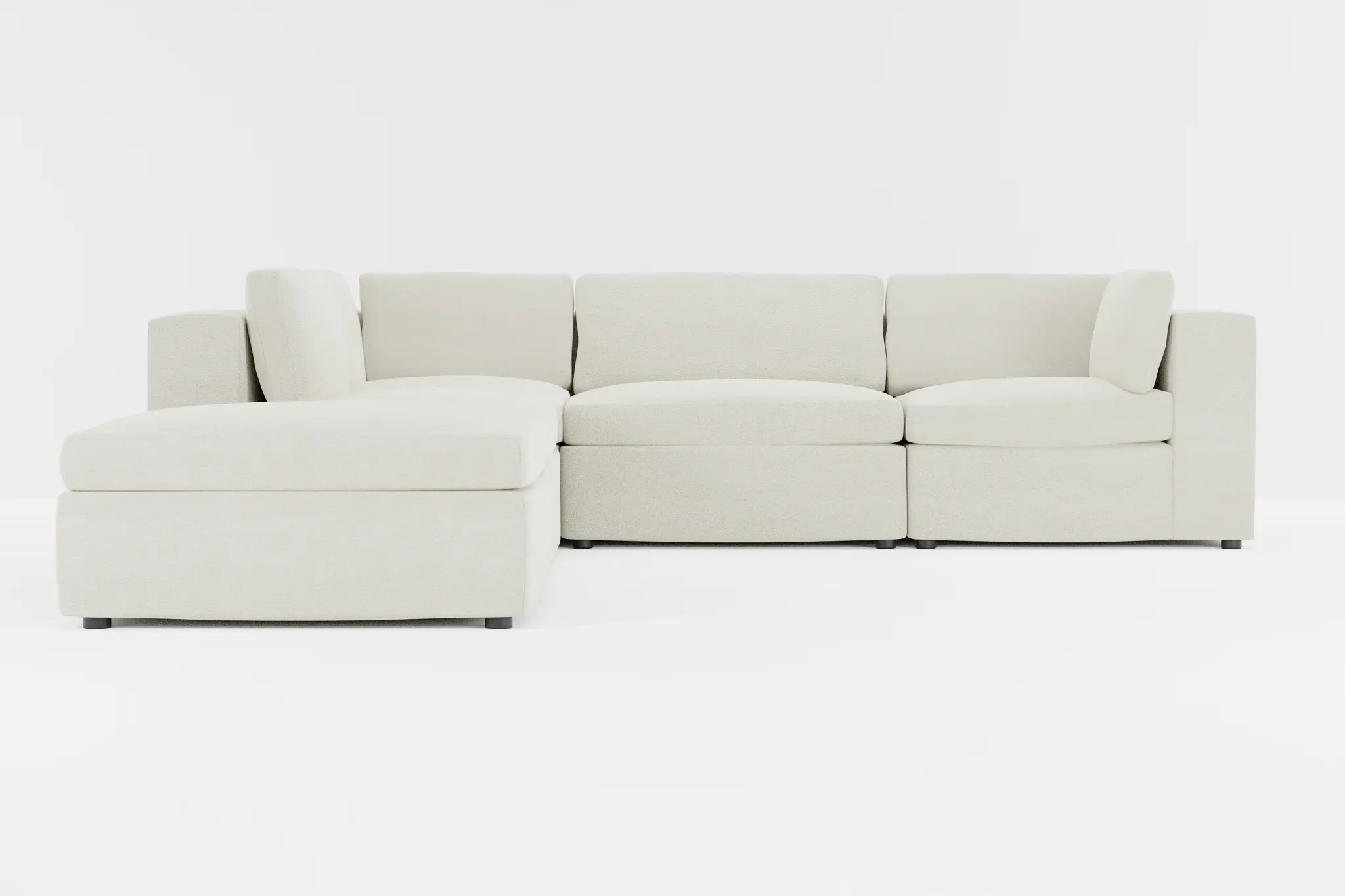 Destin Elite Ivory Fabric 5pc Bumper Sectional Destin Elite Ivory Fabric 5pc Bumper Sectional