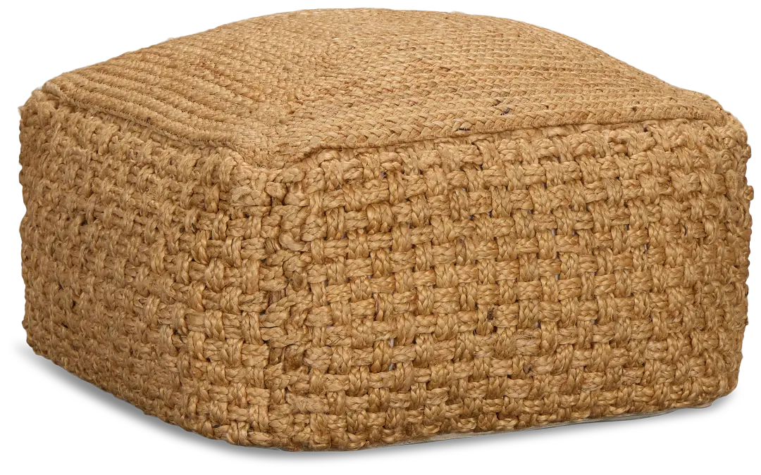 Hari Light Brown Square Accent Pouf Hari Light Brown Square Accent Pouf