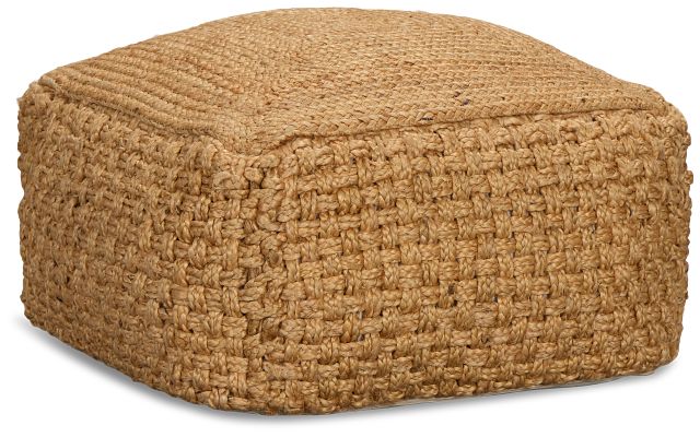 Hari Light Brown Square Accent Pouf