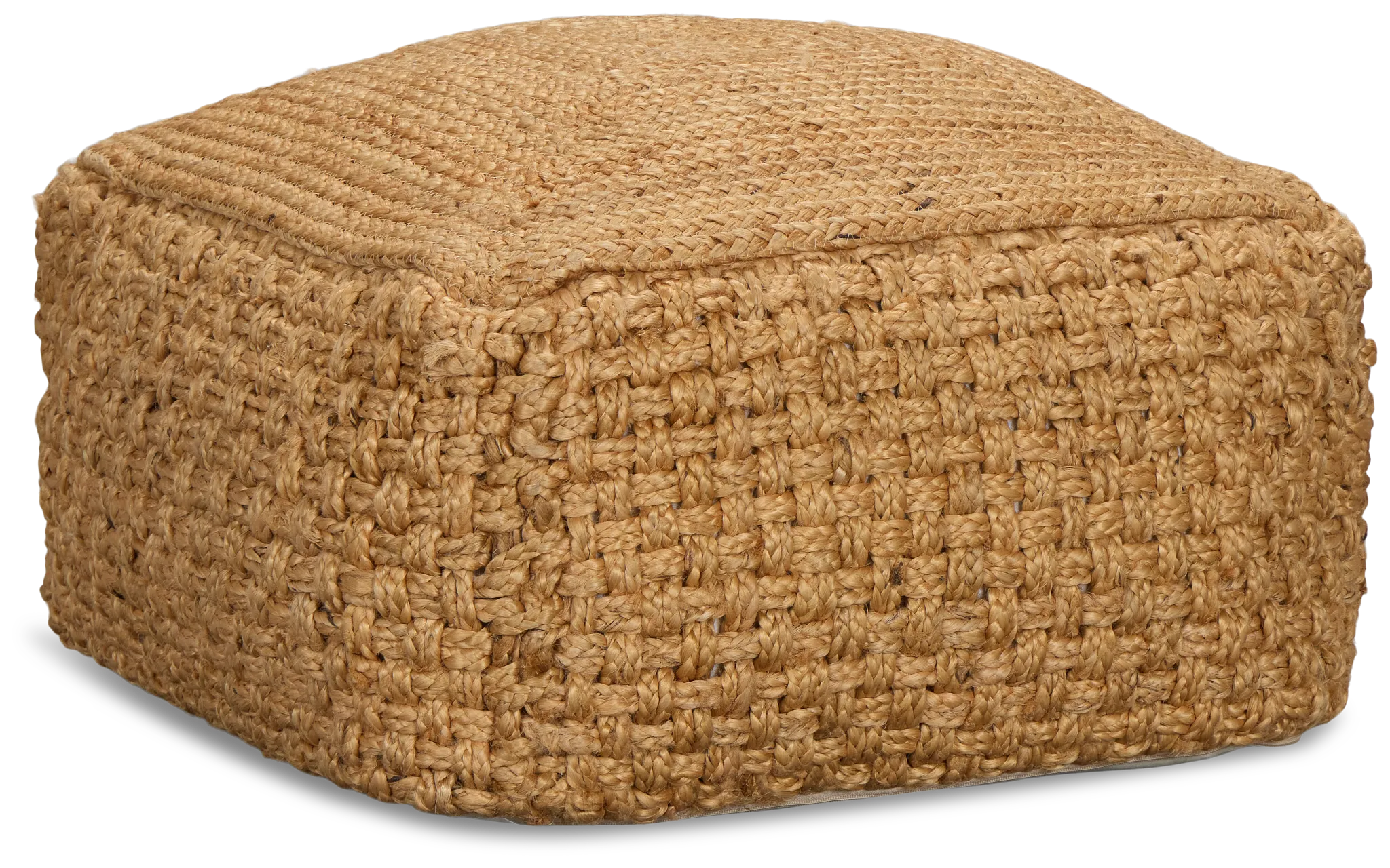 Hari Light Brown Square Accent Pouf