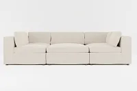 Destin Suave Beige Fabric 6-piece Pit Sectional