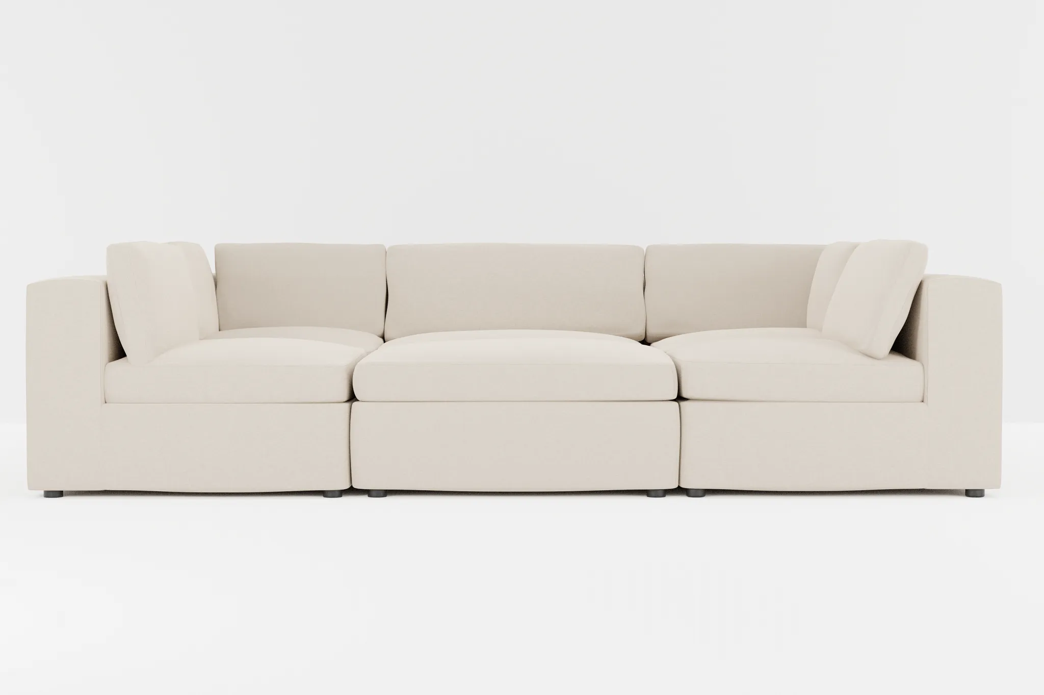Destin Suave Beige Fabric 6-piece Pit Sectional