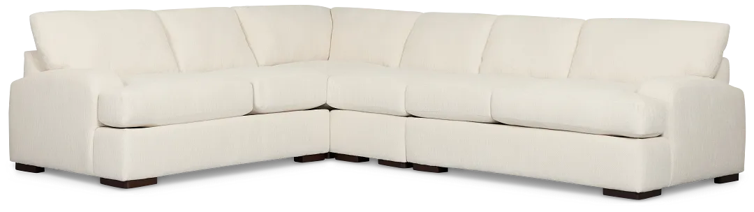 Alpha White Fabric Medium Two-arm Sectional
