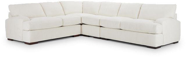 Alpha White Fabric Medium Two-arm Sectional