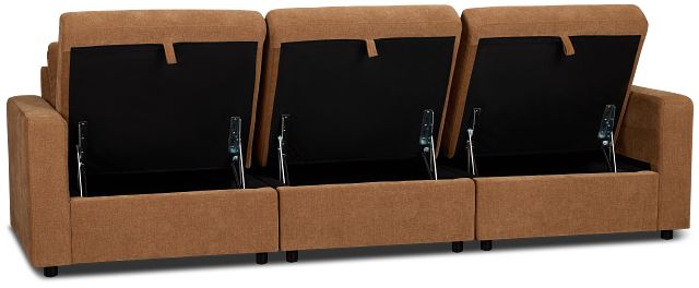 Addie Brown Fabric 3-piece Modular Storage Sofa