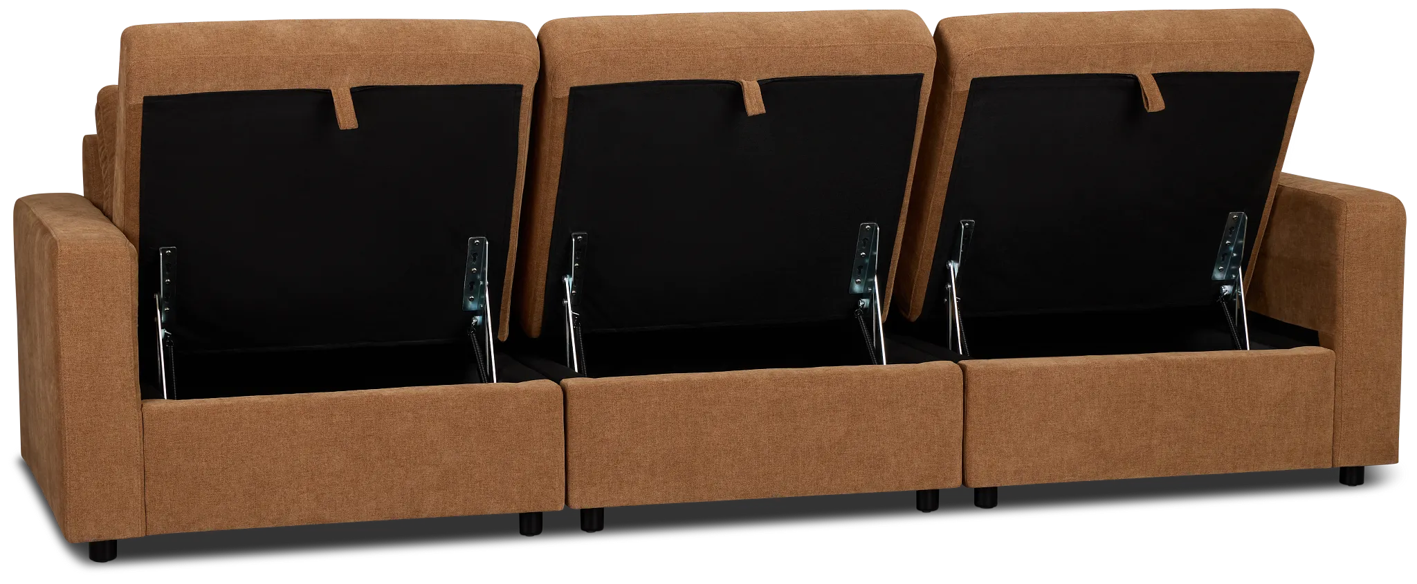 Addie Brown Fabric 3-piece Modular Storage Sofa