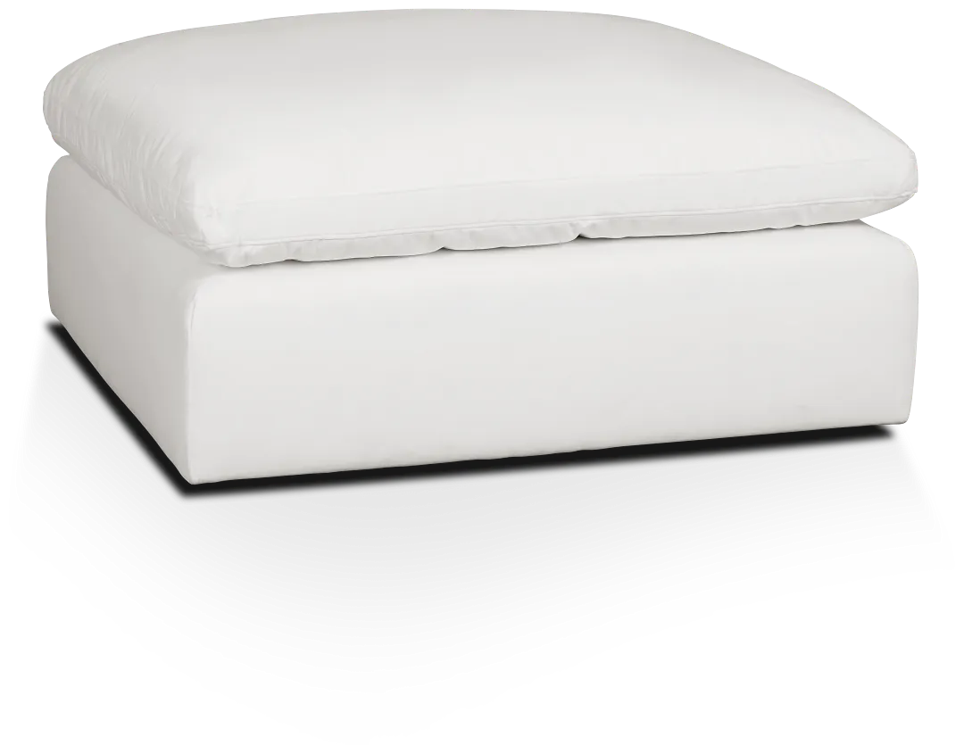 Nixon White Fabric Cocktail Ottoman