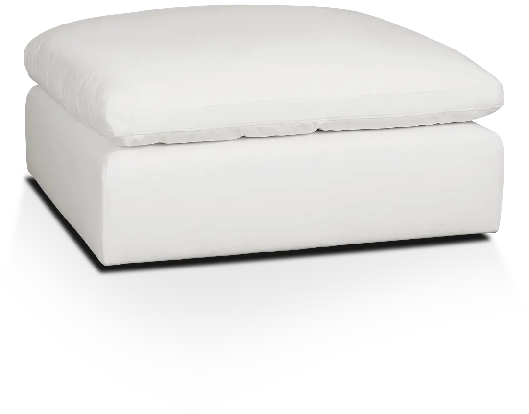 Nixon White Fabric Cocktail Ottoman Nixon White Fabric Cocktail Ottoman