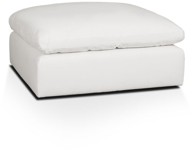 Nixon White Fabric Cocktail Ottoman