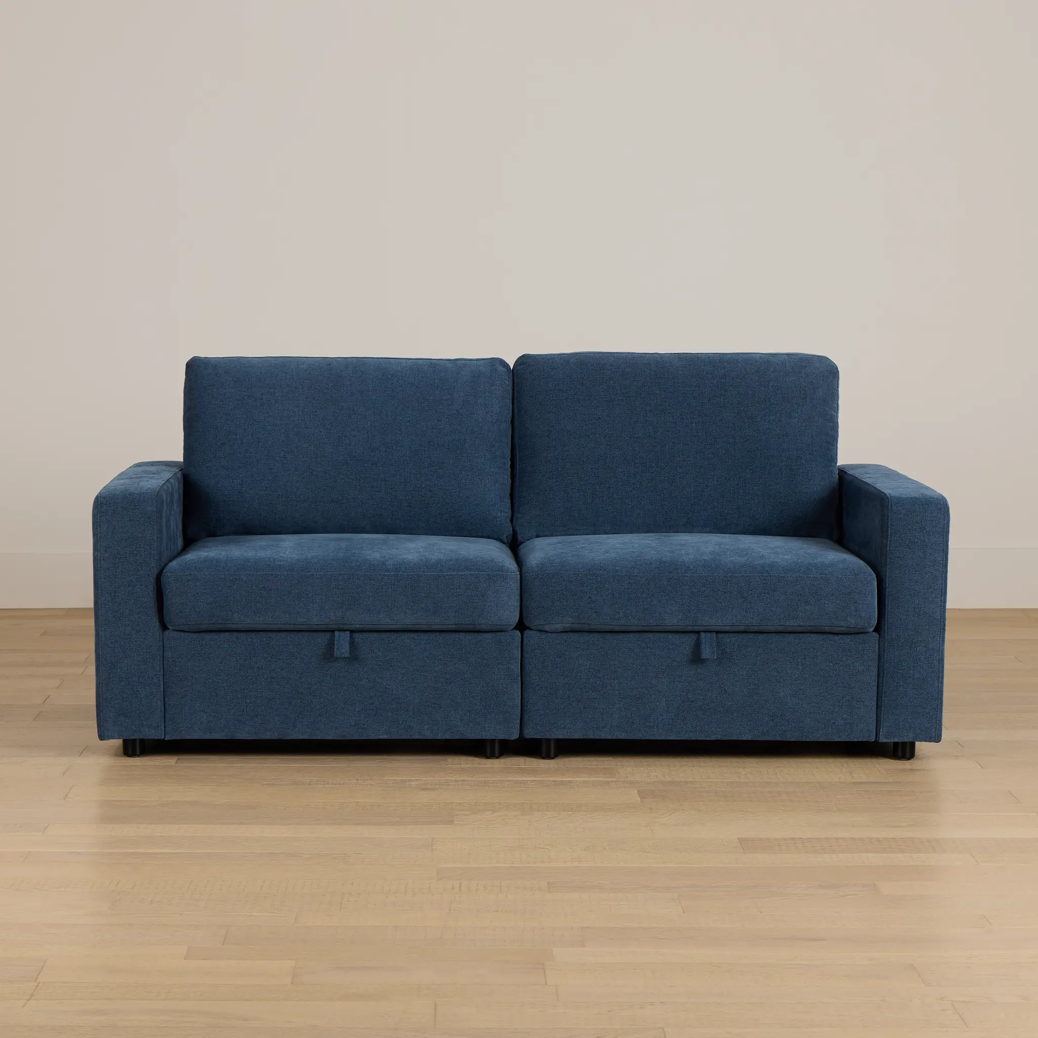 Addie Blue Fabric 2-piece Modular Storage Sofa Addie Blue Fabric 2-piece Modular Storage Sofa