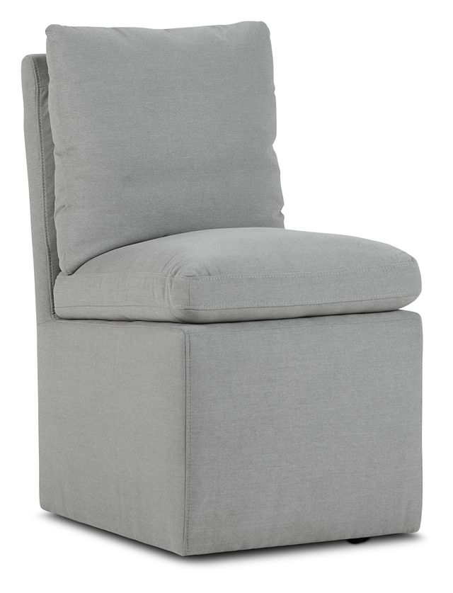 Auden Light Gray Castored Upholstered Side Chair