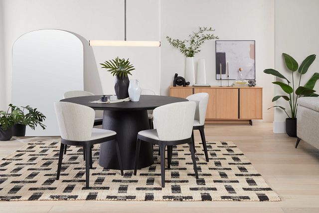 Nomad Light Beige Side Chair with Black Legs