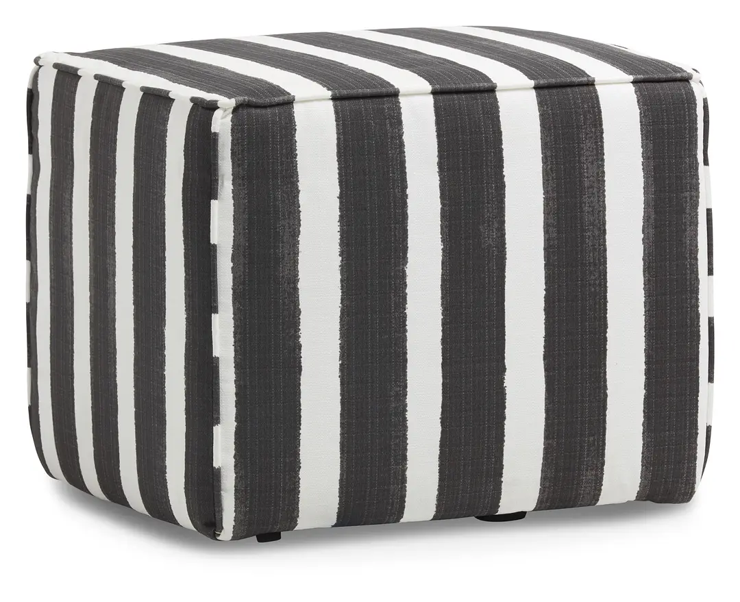 Nico Black Stripe Indoor/outdoor Accent Ottoman Nico Black Stripe Indoor/outdoor Accent Ottoman
