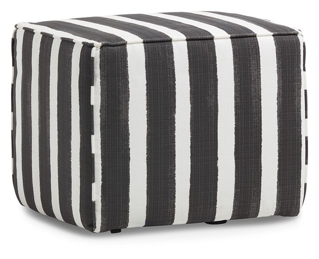 Nico Black Stripe Indoor/outdoor Accent Ottoman