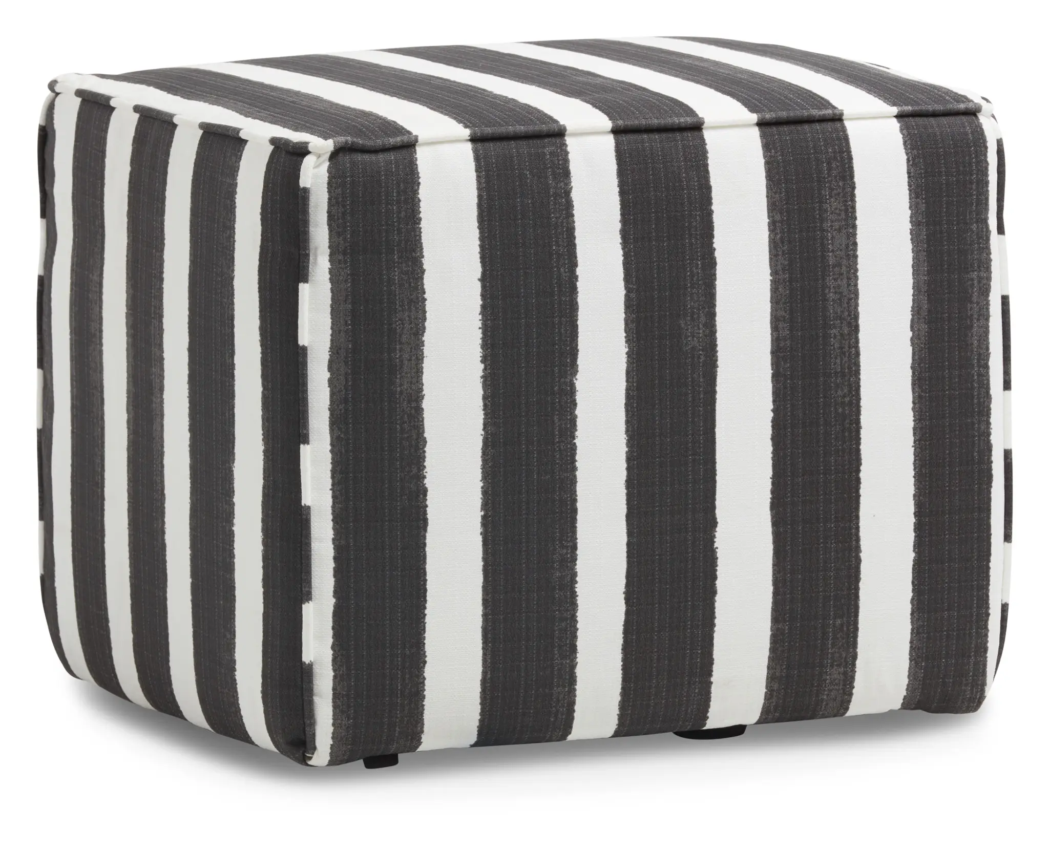 Nico Black Stripe Indoor/outdoor Accent Ottoman Nico Black Stripe Indoor/outdoor Accent Ottoman