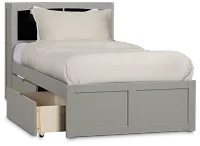 Charleston Gray Bookcase Bed With 2 Storage Drawers