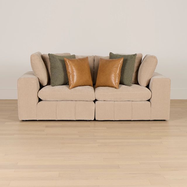 Cruz Light Beige Fabric 2-piece Modular Sofa