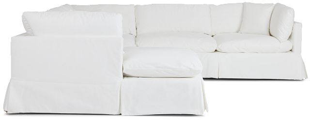 Raegan White Fabric Small Left Chaise Sectional (2)