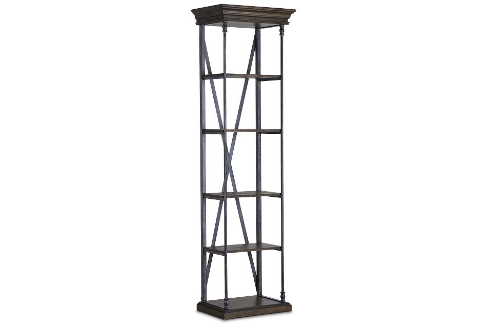 Jaxton Brown Small Bookcase, (2)