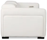 Melody White Micro Power Reclining Console Sofa