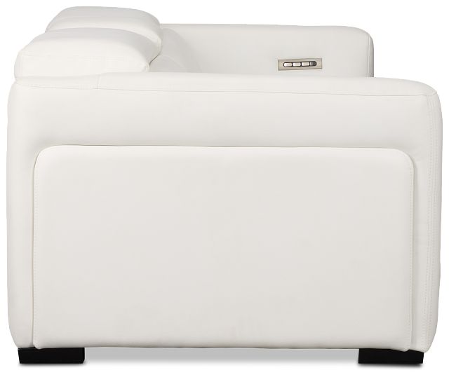 Melody White Micro Power Reclining Console Sofa
