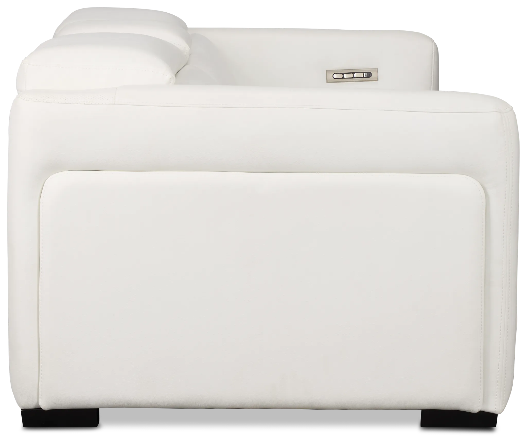 Melody White Micro Power Reclining Console Sofa