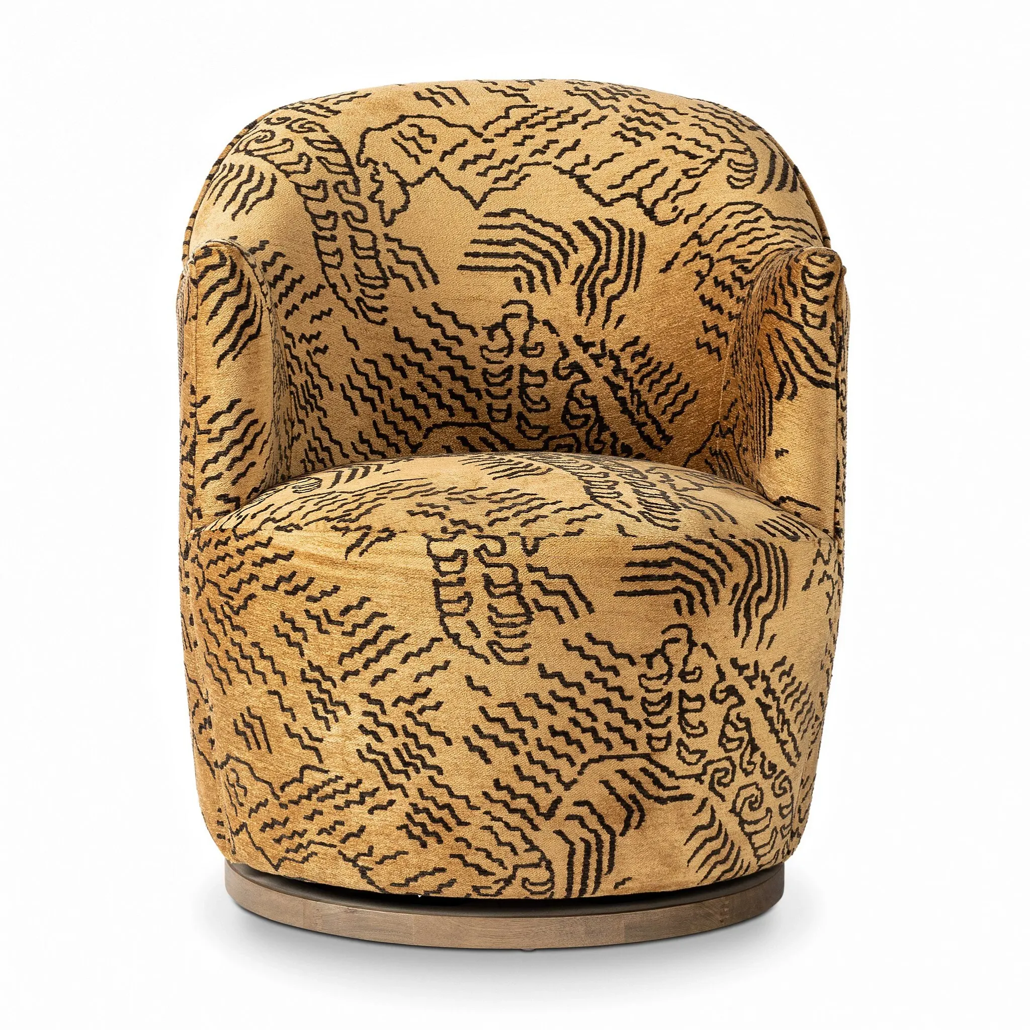 Four Hands Sevi Yellow Velvet Swivel Accent Chair